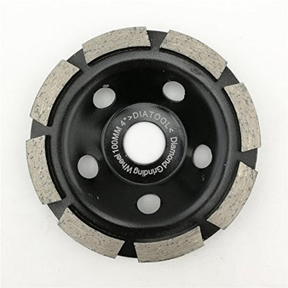 SHDIATOOL 4 Inch Single Row Diamond Grinding Cup Wheel for Concrete Granite Marble Masonry Brick Fits 5/8 Inch Arbor - size: 4 Inch, style: Single Rows