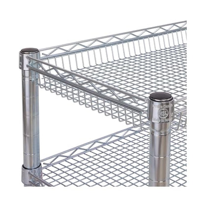 Seville Classics UltraDurable NSF Commercial Heavy Duty Metal Rolling Utility Cart, Handle Bar for Restaurant, Garage, Warehouse, Kitchen, Office, Deep Top Basket (34.8"W x 18.25"D) - color: Steel, size: 34.8" W x 18.25" D