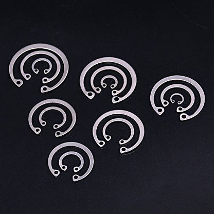 Hilitchi 200-Pcs [15-Size] Internal Circlip Snap Retaining Clip Ring Assortment Set - 304 Stainless Steel
