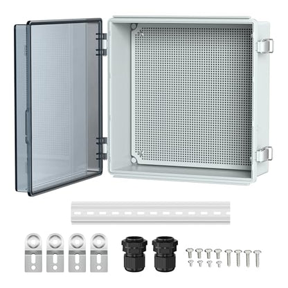 Joinfworld Outdoor Waterproof Electrical Box 13x13x5 with Clear Cover - size: 13"x13"x5" Clear