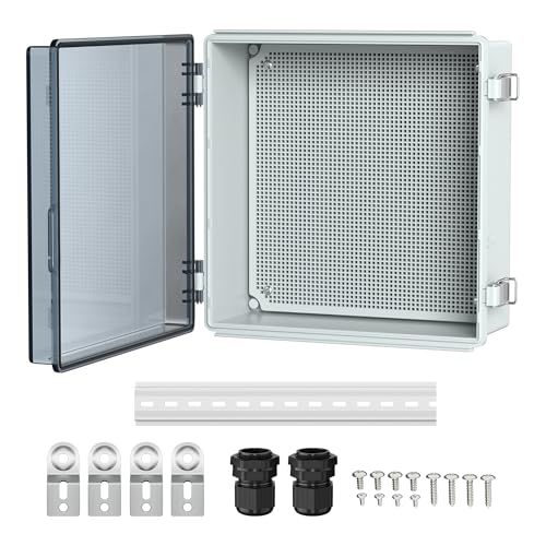 Joinfworld Outdoor Waterproof Electrical Box 13x13x5 with Clear Cover - size: 13"x13"x5" Clear