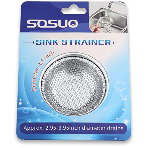 2 Pcs Kitchen Sink Strainer, Stainless Steel Drain Cover, Large Wide Rim 4.5" Diameter, Anti Clogging Basket Catcher, Dishwasher Safe - style: 4.5" Round Hole