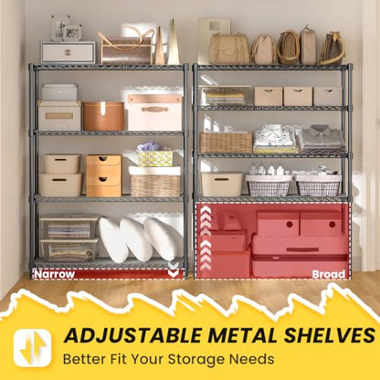 4-Tier Adjustable Storage Shelves 600LBS Heavy Duty Wire Shelving - color: Black, size: 36" W x 14" D x 54" H-4 Tier