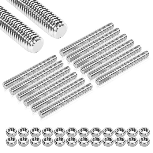 12 Pcs 304 Stainless Steel M6 Threaded Rod,2.5"(64mm) - size: M6x64mm