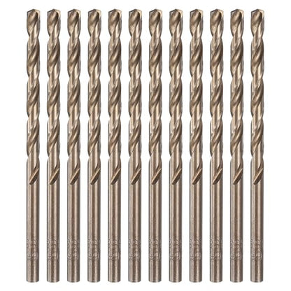 HARFINGTON 12pcs Cobalt Drill Bit, #26 0.147" HSS-CO Aircraft Twist Drill Bit with Straight Round Shank for Drilling Stainless Steel Cast Iron Tough Material - size: #26 0.147"