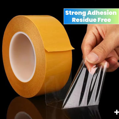 Ultra Thin Clear PET Double Sided Tape 0.5” x 82 Ft Strong Adhesive Removable No Residue Transparent Mounting Tape for DIY Crafts Office Home Decoration Industrial Fixing - size: 0.5" X 82 Ft