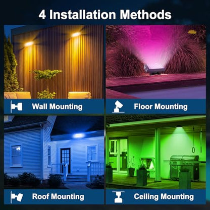 Smart Flood Light Outdoor, RGBCW 360W, IP66, WiFi APP & RF Remote - size: 360W RGB+Tunable White(2700-6500K)