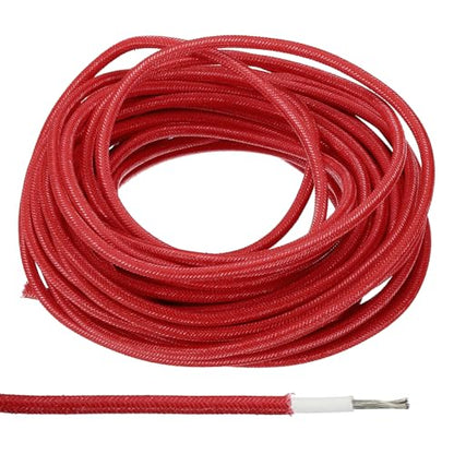PATIKIL 9.8Ft 14AWG Electronic Wire, -30 to 200 Degrees Celsius Insulated High Temperature Resistant Electrical Flexible Silicone Cable for Lamp Boiler Heater, Red - color: Red, size: 14AWG