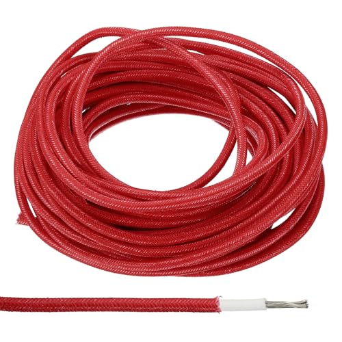 PATIKIL 9.8Ft 14AWG Electronic Wire, -30 to 200 Degrees Celsius Insulated High Temperature Resistant Electrical Flexible Silicone Cable for Lamp Boiler Heater, Red - color: Red, size: 14AWG