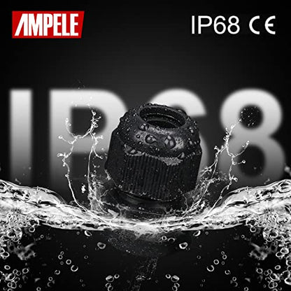Cable Gland 50 Pack Waterproof Adjustable 3-16mm PG7 PG9 PG11 PG13.5 PG16 PG19 Nylon Cable Glands Joints with Gaskets