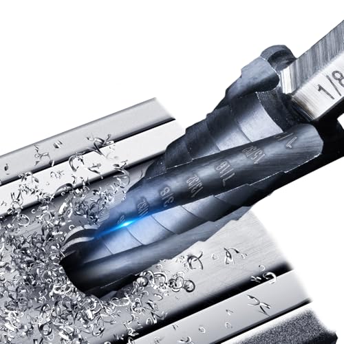 GRENPRO M35 Cobalt Step Drill Bit, 1/8"-1/2", TiAlN, 1/4" Hex Shank - size: 1/8"-1/2"