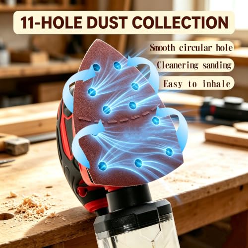 40 Pack 11 Hole Mouse Sander Sandpaper 2 Pack Replacement Pads Hook Loop Sanding Discs 60 80 120 240 Grit Sand Paper for Wood Furniture Dust Extraction