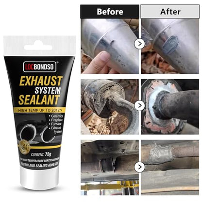 LOCBONDSO Muffler Repair Kit, Heat Resistant Exhaust Sealant, 2.6 oz
