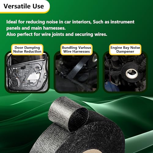 5 Rolls High Temp Wire Harness Tape, 250 FT Automotive Cloth Tape for Engine Wiring Loom, Electrical Cable Bundling, Noise & Vibration Damping, 3/4 in x 50 ft Each - style: 5-pack