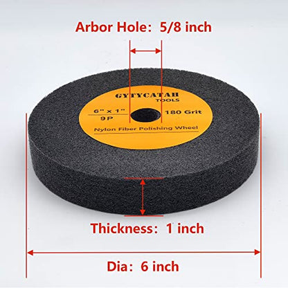 6" Deburring Wheel, Nylon Fiber Polishing Wheels, 9P - style: 6" x 1" x 5/8"
