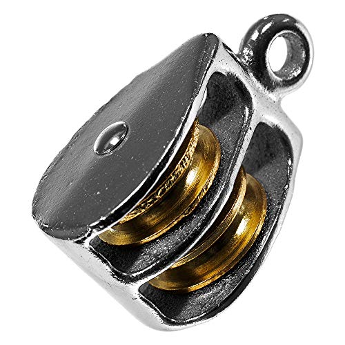Rope and Cord | Double Rigid Eye Double Wheel Pulley 1-Pack | 1 1/2 Inches - size: 1 1/2" ( Rigid Eye Double ), style: 1-Pack