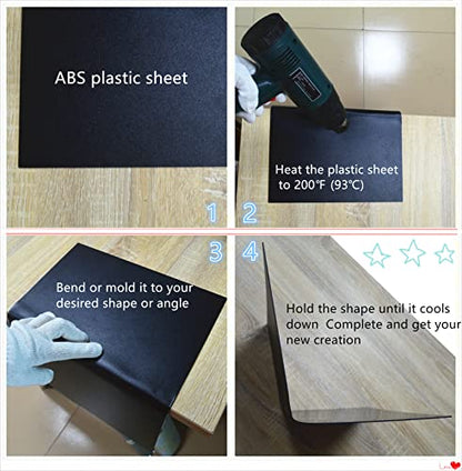 White ABS Plastic Sheets- 0.060" Thick,12" x 16", 6 Pack for Laser Cutting, and Moldable - color: White, size: 12" x 16"