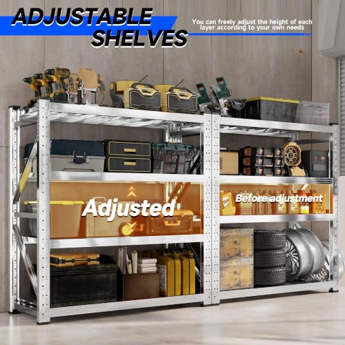Heavy Duty Stainless Steel Shelving Unit, 2200 LBS Total Load Capacity - color: Stainless Steel, size: 23.7"Dx68.9"Wx70.9"H