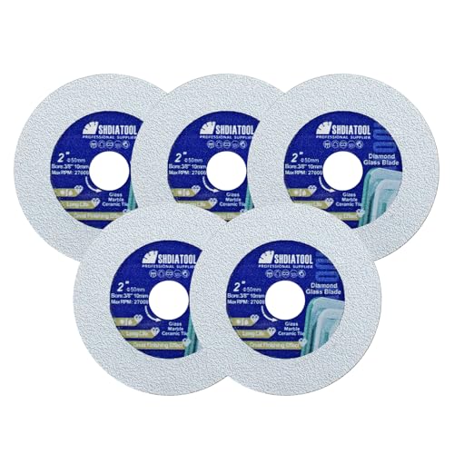 SHDIATOOL Glass Diamond Cutting Disc 2-Inch Saw Blade, Ultra-Thin Cut Off Wheel for Tile Ceramic Porcelain Marble 50mm (5 of Pack) - size: 2inch/50mm