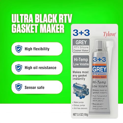 RTV Silicone Gasket Maker, Grey, 2-Pack - color: Grey 2Pack