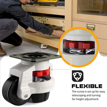 Adjustable Machine Leveling Feet Plate Casters - Loads Capacity 440 lbs - size: 1.5 INCH