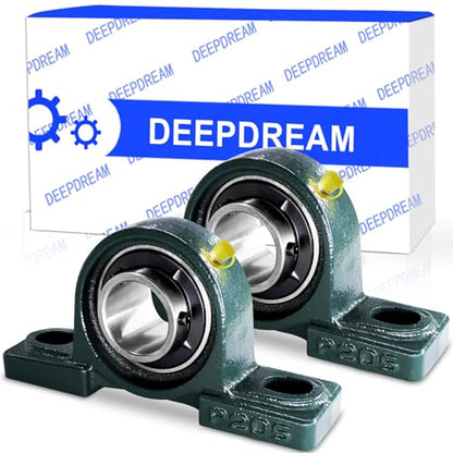 UCP205-16 Pillow Block Bearing 1 inch Shaft Pack of 2 Mounted Bearings p205 Cast Iron with 1" Bore, Self Alignment - size: UCP205-16-2pcs