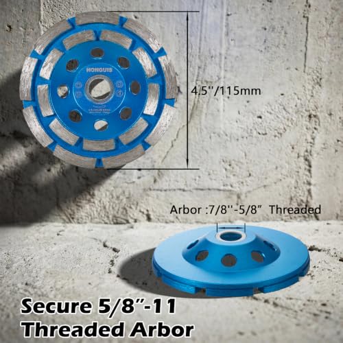 4 1/2 inch Concrete Grinding Wheel,7/8"-5/8" Arbor Diamond Cup Grinding Wheel Double Row for Granite Marble Concrete Masonry Stone(7/8"-5/8") - style: 4.5 Inch