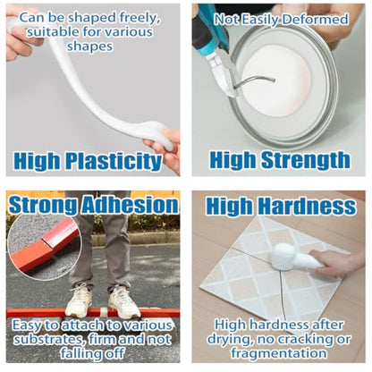 XIRUJNFD Strong Clay Iron Adhesive 3.5 oz/100g, Steel Reinforced Epoxy Putty, High-Strength Multi-Purpose Repair Clay, Waterproof & Heat Resistant for Plastic Metal Ceramic Wood Tile Glass (3 Pcs) - color: 3 Pcs