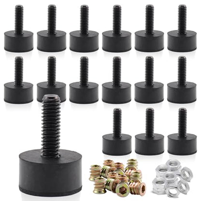5/16 Rubber Adjustable Furniture Leveler，16 Pack Leveling Feet Screws in Threaded, Feet Levelers Screw On Furniture Glide Leveling for Table, Chair, Furniture Legs - size: 5/16 Thread, 16 Pack