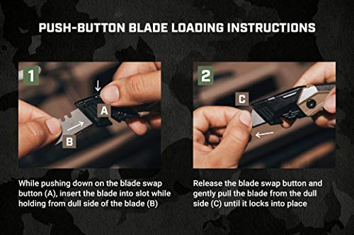 Spec Ops Tools Utility Knife for Cutting Drywall, Roofing & Jobsite Materials, Includes 3 Blades in Handle Storage, Fixed Blade, Folding - color: Fixed Blade, Folding