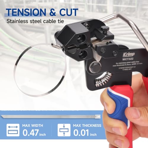 iCrimp Stainless Steel Cable Tie Tool Zip Gun with Built-in Cutter - color: Wct322 With Cable Tie
