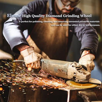 Elome Diamond Grinding Cup Wheel Disc 6" Premium Grade for Angle Grinder 14-Segment Heavy Duty Turbo Row Concrete Granite Stone Ceramic with 6/8" 20mm Thread - size: 6" Turbo