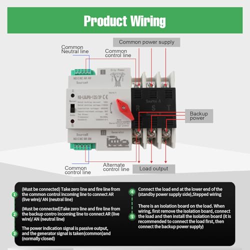 3P 100A Dual Power Automatic Transfer Switch, 110V - size: 3P 100A 110V