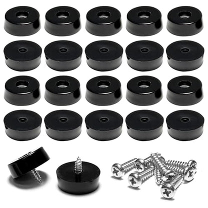 20 Pcs Rubber Feet for Cutting Board with Stainless Screws - size: 1" W X 3/8" H