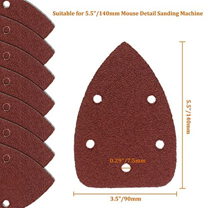 Mouse Detail Sander Sandpaper, 320 Grit, 140mm, 50 Pcs - size: 320 Grit - 50 Pcs