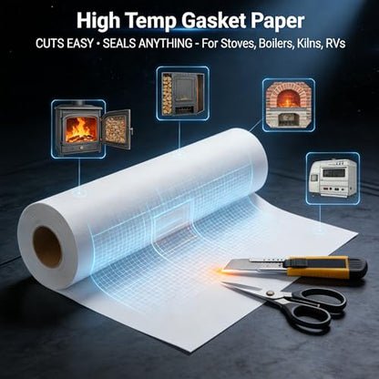 2 Pack High Temperature Gasket Paper for Pellet Stoves, Wood Stoves