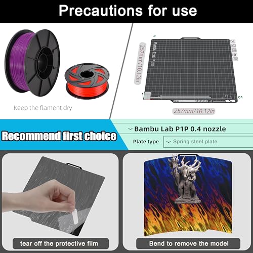 Build Plate for Bambu Lab A1 P1P P1S P2S X1 X1C X1E - Holographic Smooth PEI Build Plate Flexible Spring Steel 3D Printer Bed with Easy Release for PLA PETG TPU ABS - color: Ice Fire + Wood Grain
