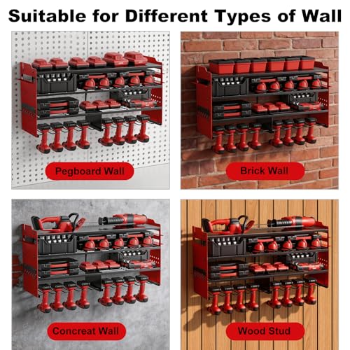 oviitech Large Power Tool Organizer Wall Mount Red - color: Red