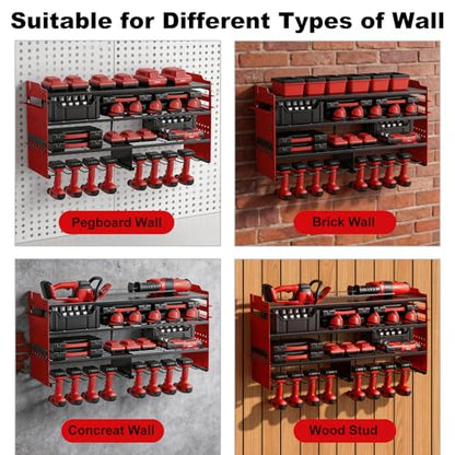 oviitech Large Power Tool Organizer Wall Mount Red - color: Red