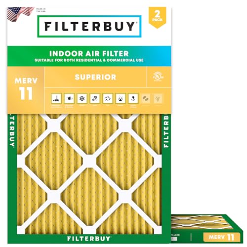 Filterbuy 10x14x1 Air Filter MERV 11 Pet & Allergy Defense (2-Pack) - size: 10x14x1