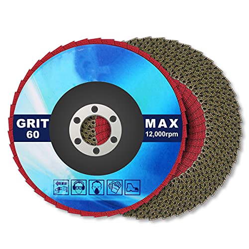 4" Diamond Flap Disc Grinding Sanding Wheels 60 Grit - Sander Tile Stone Marble Concrete Granite Ceramics Glass 1Pcs - size: Grit-60#