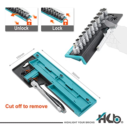 HB 12-Piece 3/8" Drive Socket Set, 120-Tooth Ratchet & Storage Rack - size: 12-Piece 3/8" Drive