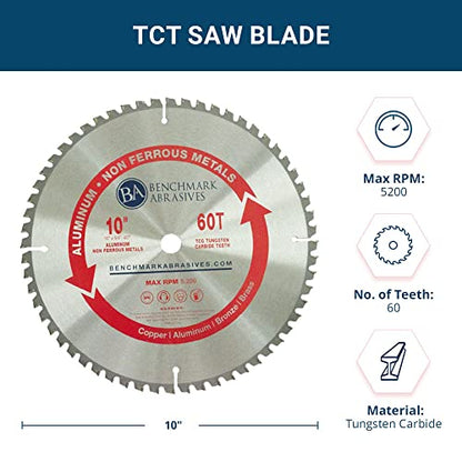 Benchmark Abrasives 10" TCT Circular Saw Blade, 60 Teeth