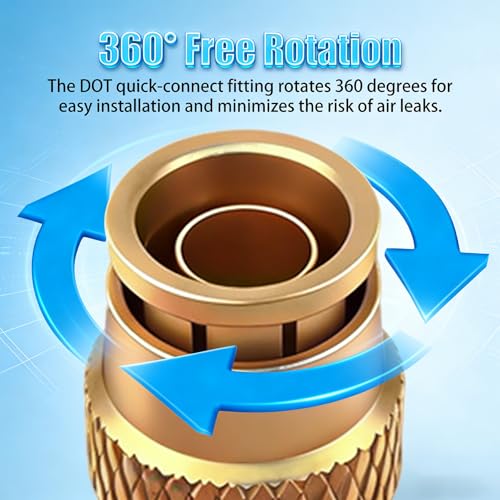 1/2" DOT Brass Push to Connect Air Brake Fitting, 4 Pack Pneumatic Tube Union Connector, 1/2 Inch Tube OD Push-in Fitting for Truck Trailer Air Lines & Industrial Piping Systems - size: 1/2inch