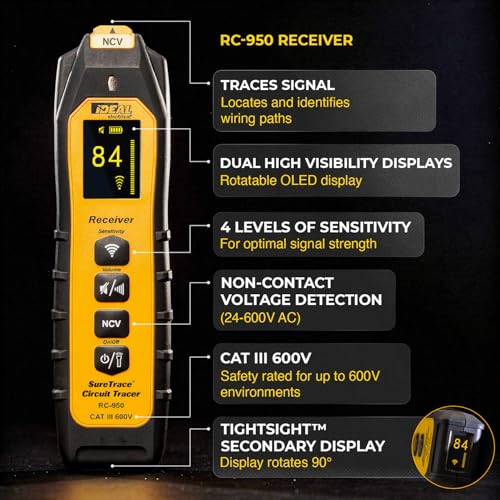 Ideal Electrical SureTrace Pro Circuit Tracer, 61-950, 0-600V AC/DC