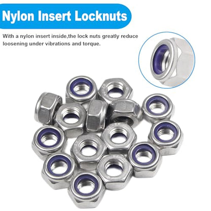 150PCS M3 Locknuts M3x0.5mm Nylon Insert Hex Lock Nuts - size: M3x0.5mm;150 PCS