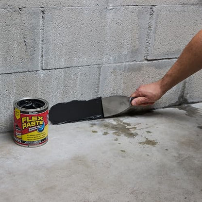 Flex Paste Rubberized Waterproof Sealant Paste, Black, Quart, 1-Pack - color: Black, size: Quart