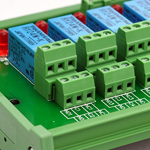 Electronics-Salon DIN Rail Mount 8 DPDT Signal Relay Interface Module. (Operating Voltage: DC 24V)