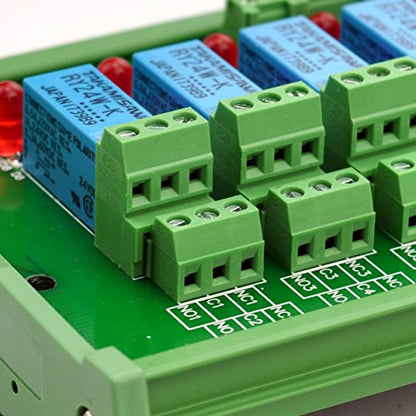Electronics-Salon DIN Rail Mount 8 DPDT Signal Relay Interface Module. (Operating Voltage: DC 24V)