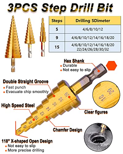 Rocaris 39 Pack Woodworking Chamfer Drilling Tools Set Kit